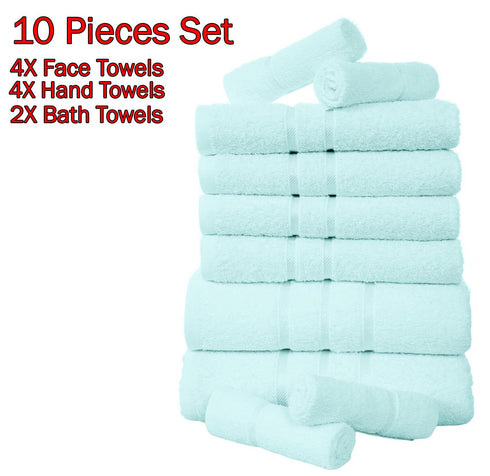 10 Piece Absorbent Cotton Towel Set